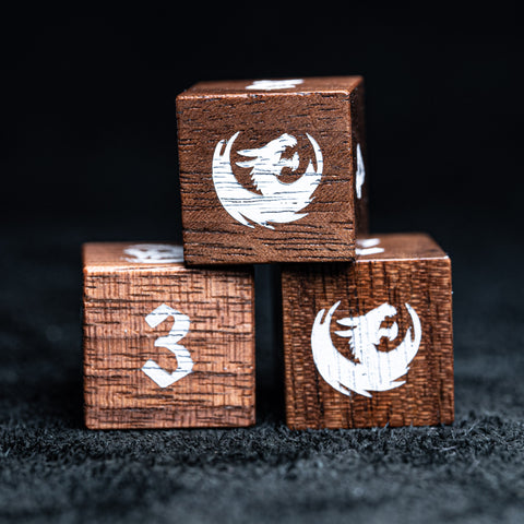 URWizards D&D Walnut Wood Dice Set - Urwizards