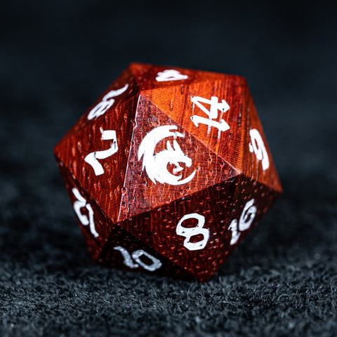 URWizards D&D Padauk Wood Dice Set Dragon - Urwizards