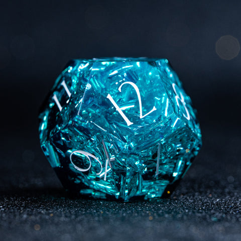 URWizards D&D Ice Glitter Resin Engraved Dice Set Fuck You Fuck Me Style - Urwizards