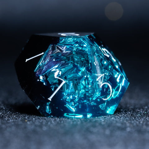 URWizards D&D Ice Glitter Resin Engraved Dice Set Fuck You Fuck Me Style - Urwizards