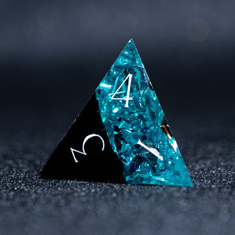URWizards D&D Ice Glitter Resin Engraved Dice Set Fuck You Fuck Me Style - Urwizards