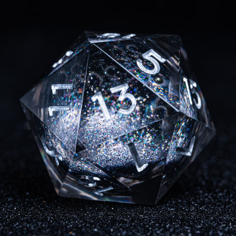 URWizards D&D Liquid Heart Resin Engraved Dice Set Dark - Urwizards