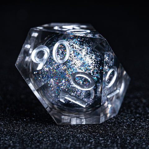URWizards D&D Liquid Heart Resin Engraved Dice Set Dark - Urwizards