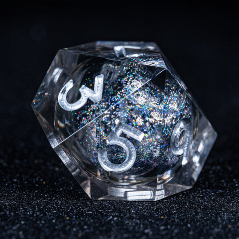 URWizards D&D Liquid Heart Resin Engraved Dice Set Dark - Urwizards