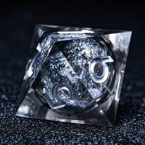 URWizards D&D Liquid Heart Resin Engraved Dice Set Dark - Urwizards
