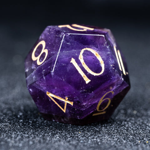 URWizards D&D Obsidian Gemstone Engraved Dice Set F*CK Style - Urwizards