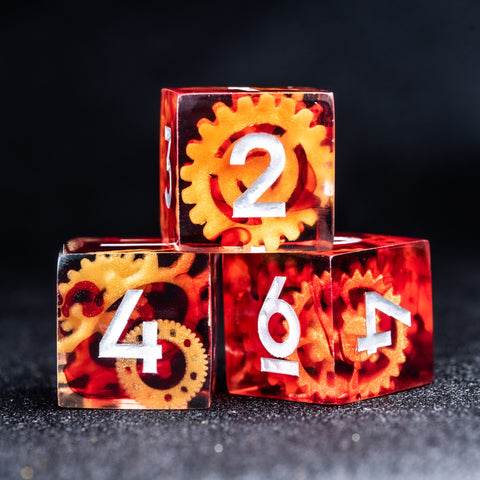 URWizards D&D Sharp Edge Gear Resin Dice Set - Urwizards