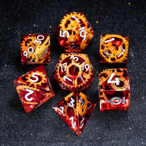 URWizards D&D Sharp Edge Gear Resin Dice Set - Urwizards