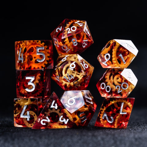 URWizards D&D Sharp Edge Gear Resin Dice Set - Urwizards