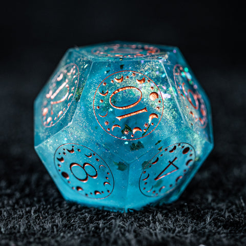 URWizards D&D Resin Ocean Engraved Dice Set Lunar Eclipse - Urwizards