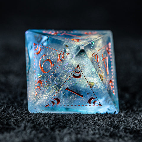 URWizards D&D Resin Ocean Engraved Dice Set Lunar Eclipse - Urwizards