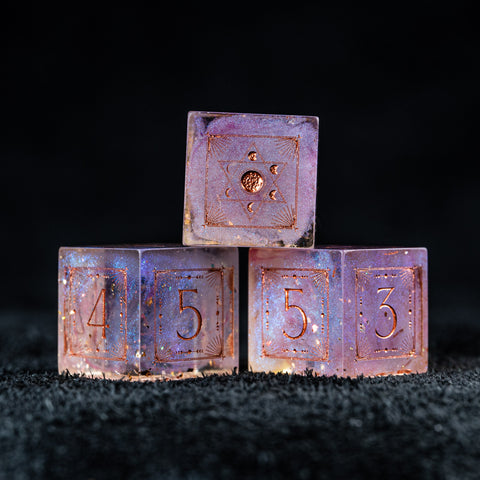 URWizards D&D Resin Fairy Engraved Dice Set Lunar Eclipse - Urwizards