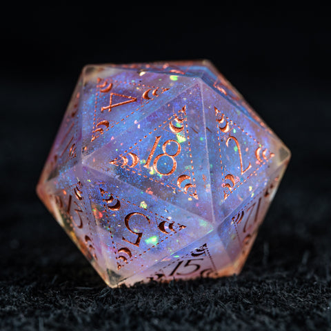 URWizards D&D Resin Fairy Engraved Dice Set Lunar Eclipse - Urwizards