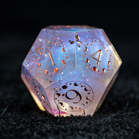 URWizards D&D Resin Fairy Engraved Dice Set Lunar Eclipse - Urwizards