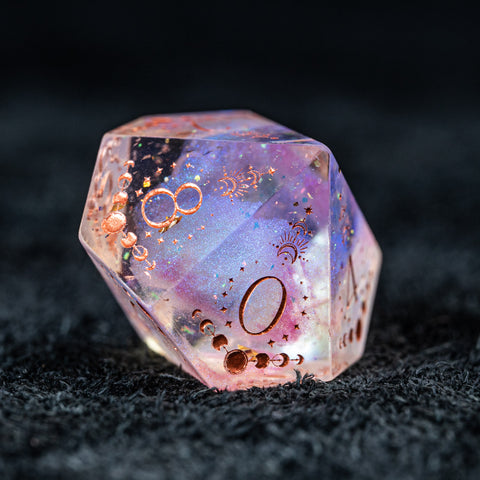 URWizards D&D Resin Fairy Engraved Dice Set Lunar Eclipse - Urwizards