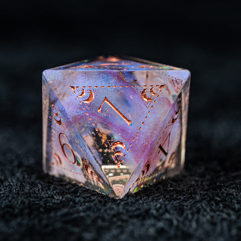 URWizards D&D Resin Fairy Engraved Dice Set Lunar Eclipse - Urwizards