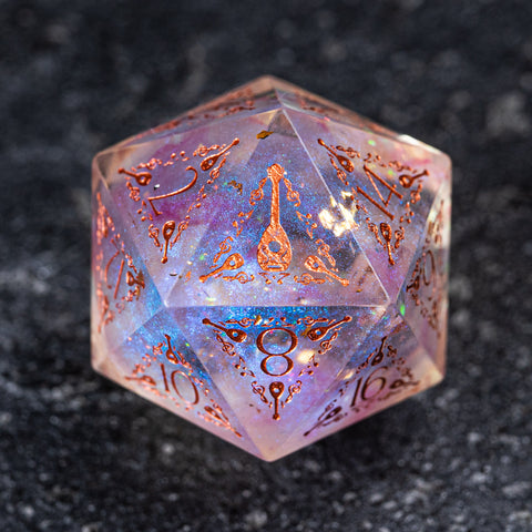 URWizards D&D Resin Fairy Glitter Engraved Dice Set Bard Style - Urwizards