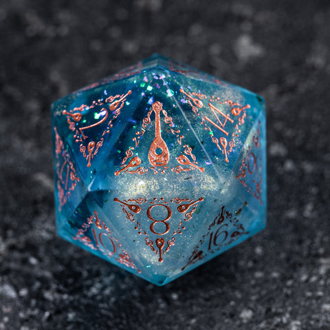URWizards D&D Resin Ocean Engraved Dice Set Bard Style - Urwizards