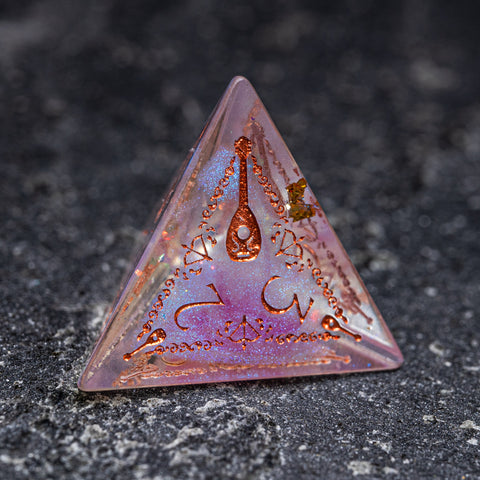 URWizards D&D Resin Fairy Glitter Engraved Dice Set Bard Style - Urwizards