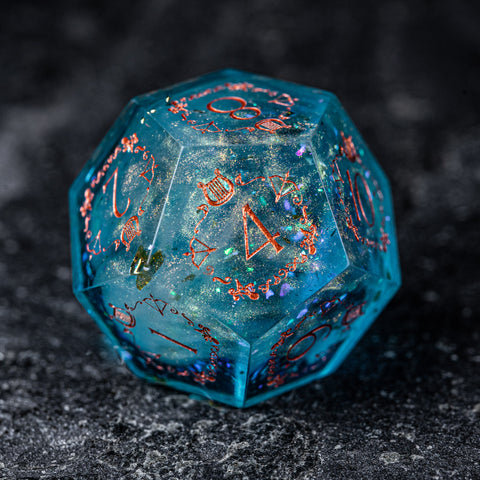 URWizards D&D Resin Ocean Engraved Dice Set Bard Style - Urwizards