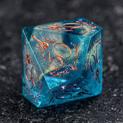 URWizards D&D Resin Ocean Engraved Dice Set Bard Style - Urwizards