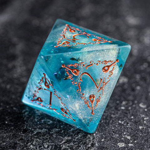URWizards D&D Resin Ocean Engraved Dice Set Bard Style - Urwizards