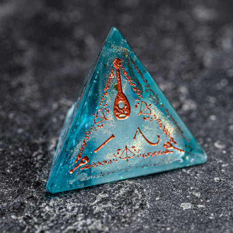 URWizards D&D Resin Ocean Engraved Dice Set Bard Style - Urwizards