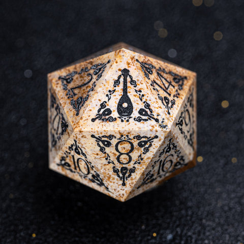 URWizards D&D Picture Jasper Engraved Dice Set Bard Style - Urwizards