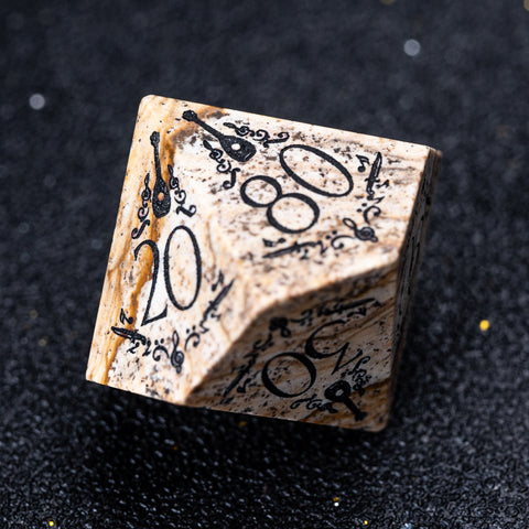 URWizards D&D Picture Jasper Engraved Dice Set Bard Style - Urwizards