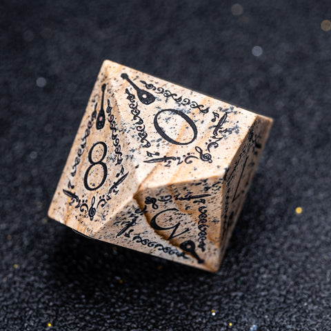 URWizards D&D Picture Jasper Engraved Dice Set Bard Style - Urwizards