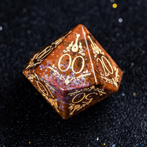 URWizards D&D Indian Agate Engraved Dice Set Bard Style - Urwizards