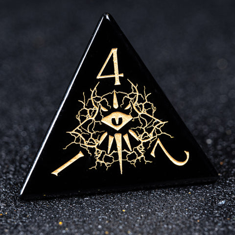 URWizards D&D Obsidian Engraved Dice Set Warlock Style - Urwizards