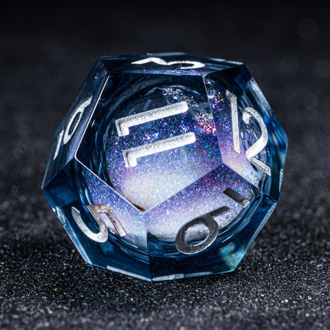 URWizards D&D Starry Liquid Heart Resin Engraved Dice Set - Urwizards