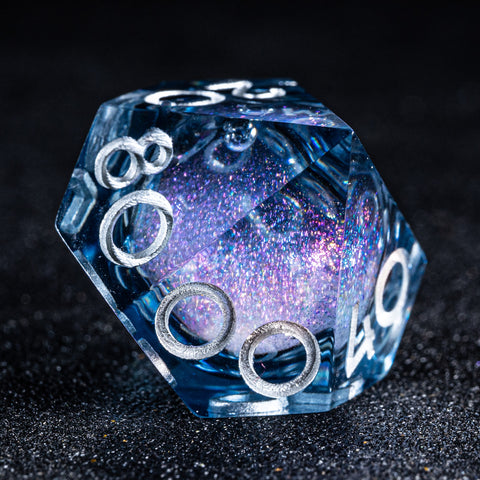 URWizards D&D Starry Liquid Heart Resin Engraved Dice Set - Urwizards