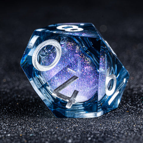 URWizards D&D Starry Liquid Heart Resin Engraved Dice Set - Urwizards