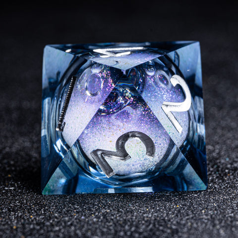 URWizards D&D Starry Liquid Heart Resin Engraved Dice Set - Urwizards