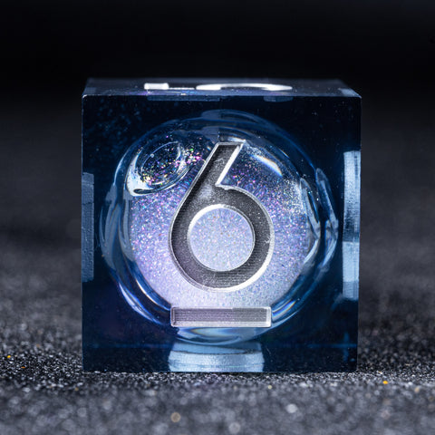 URWizards D&D Starry Liquid Heart Resin Engraved Dice Set - Urwizards
