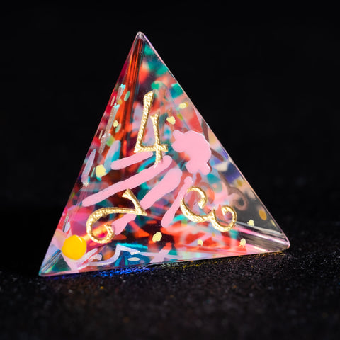 URWizards D&D Polished Prism Glass Engraved Dice Set Hand-painted Galaxy - Urwizards