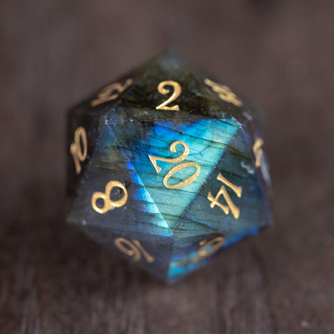URWizards Dnd Engraved labradorite D20 Dice - Urwizards