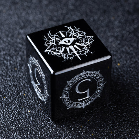 URWizards D&D Obsidian Engraved Dice Set Warlock Style - Urwizards