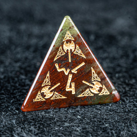 URWizards D&D Indian Agate Engraved Dice Set Barbarian Style - Urwizards