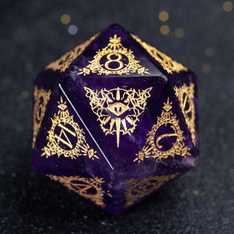 URWizards D&D Amethyst Engraved Dice Set Warlock Style - Urwizards