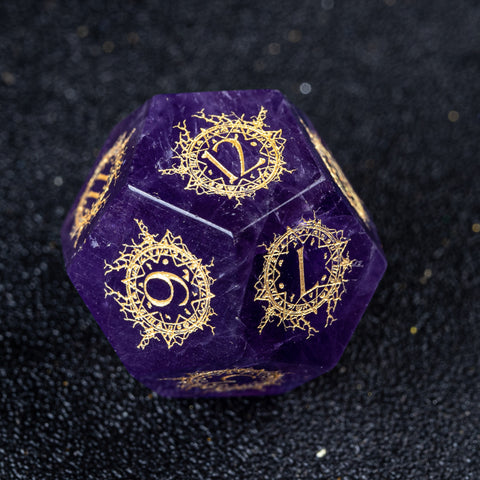 URWizards D&D Amethyst Engraved Dice Set Warlock Style - Urwizards