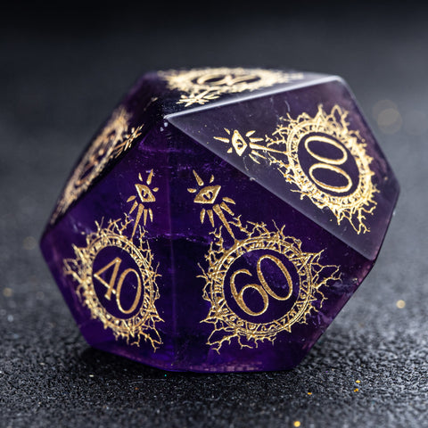 URWizards D&D Amethyst Engraved Dice Set Warlock Style - Urwizards