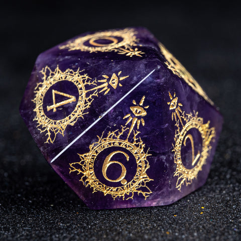 URWizards D&D Amethyst Engraved Dice Set Warlock Style - Urwizards