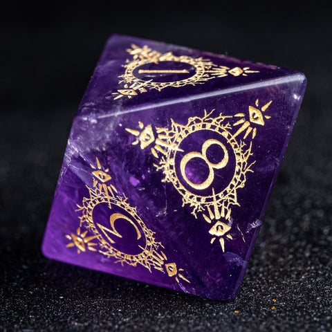 URWizards D&D Amethyst Engraved Dice Set Warlock Style - Urwizards