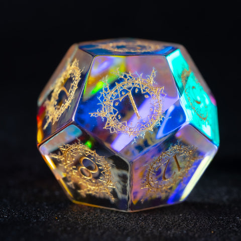 URWizards D&D Prism Glass Engraved Dice Set Warlock Style - Urwizards