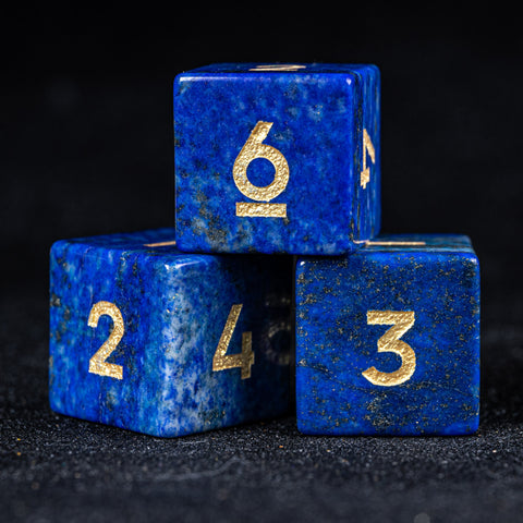 URWizards D&D Lapis Lazuli Gemstone Engraved Dice Set F*CK Style - Urwizards