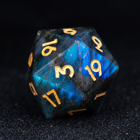 URWizards D&D Labradorite Gemstone Engraved Dice Set F*CK Style - Urwizards
