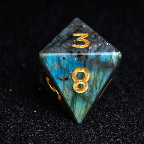URWizards D&D Labradorite Gemstone Engraved Dice Set F*CK Style - Urwizards
